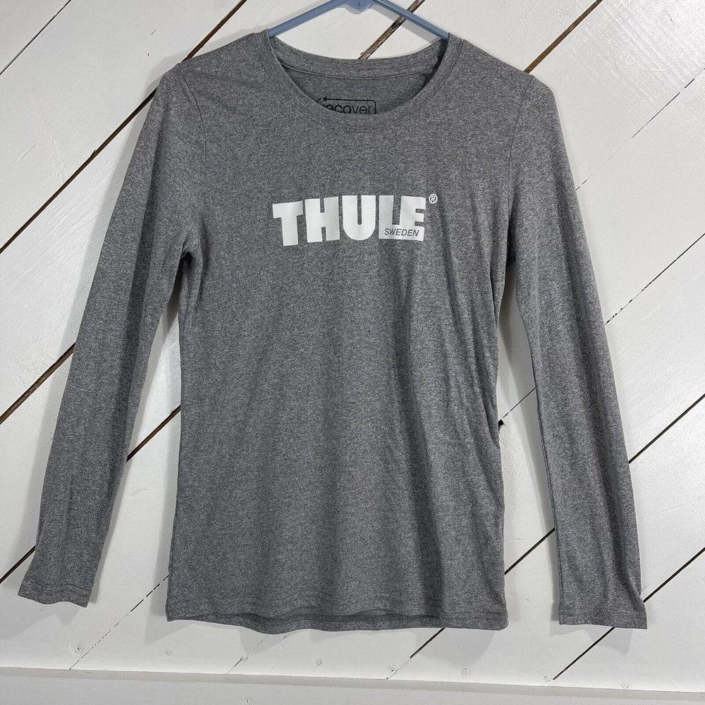 Thule Sweden Women’s Long Sleeve Fitted Tee Shirt Sz S Gray NEW Cycling